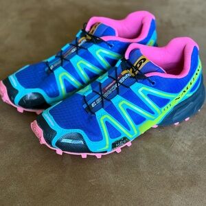 Salomon Women's Athletic Shoes - Blue, Pink, and Yellow